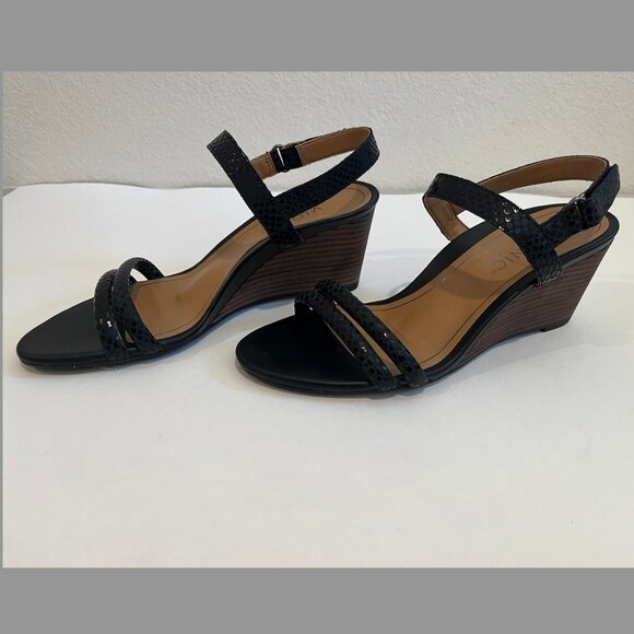 Vionic Women's Black Pyrite Emmy Backstrap Wedge - Picture 4 of 7